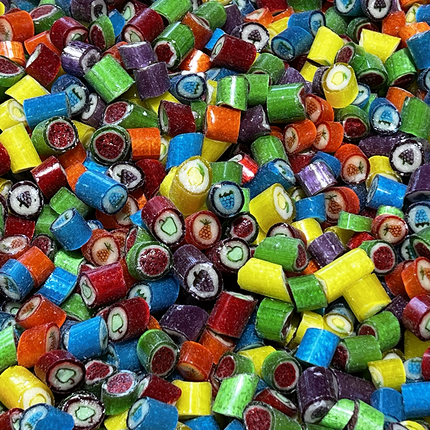 pieces of each flavor included in Sticky's delicious Sour Fruit Mix candy