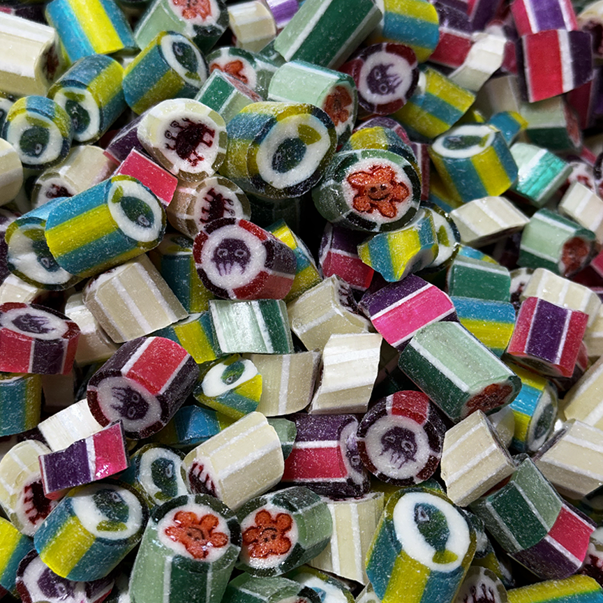 pieces of Sticky's aquatic-themed Ocean Mix candy