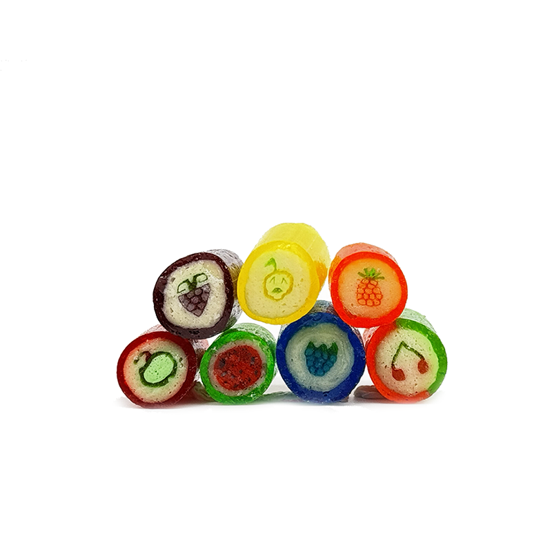 pieces of each flavor included in Sticky's delicious Sour Fruit Mix candy