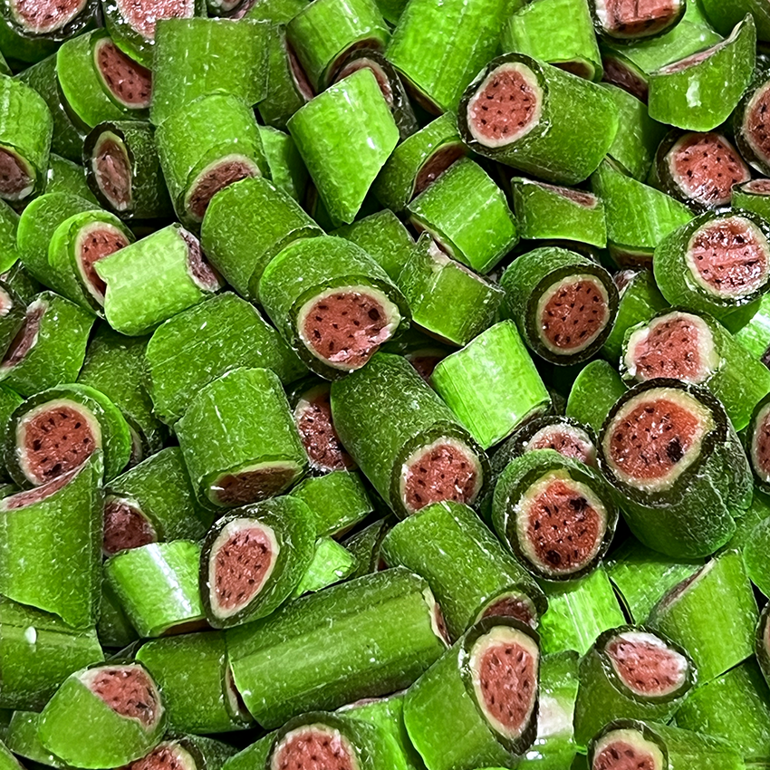 pieces of delicious Sour Watermelon candy made by Sticky