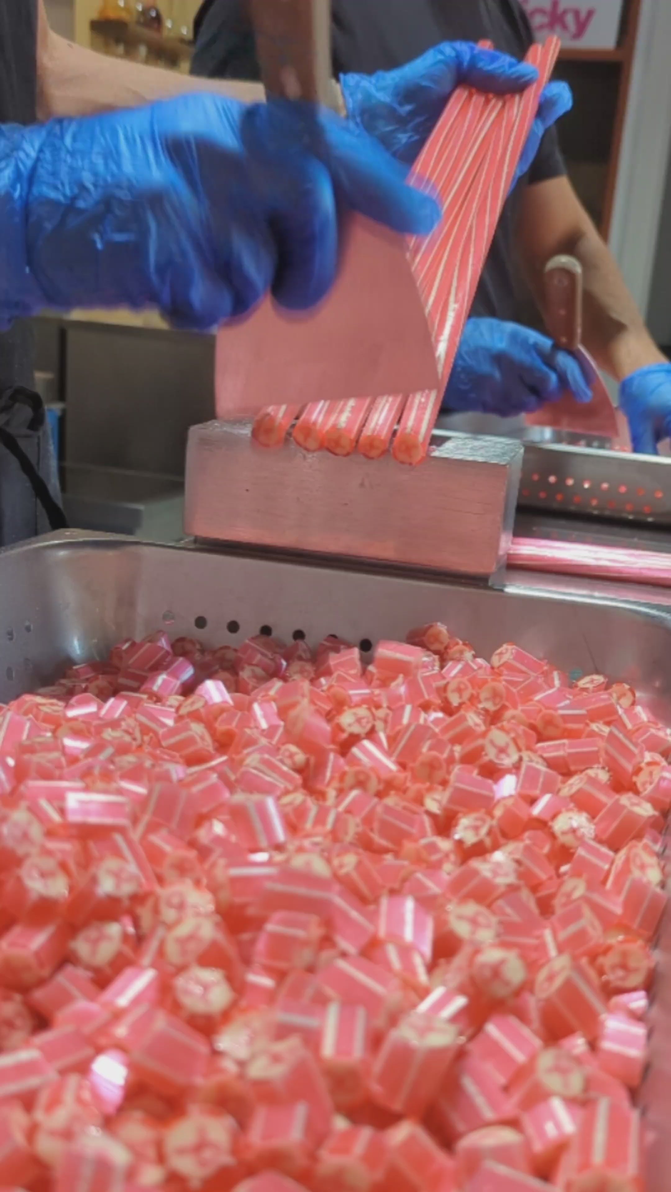 Load video: Sticky&#39;s artisans crafting their Cause Ribbon candy