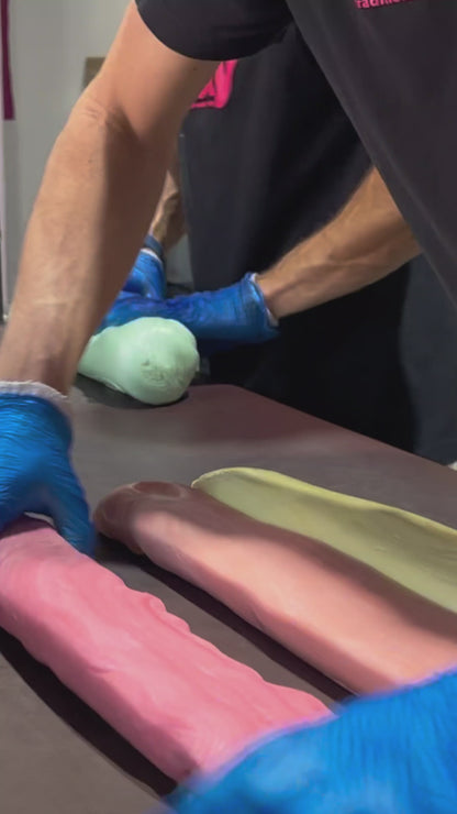 candy artisans making a batch of Sticky's Sherbet Fizz candy pillows