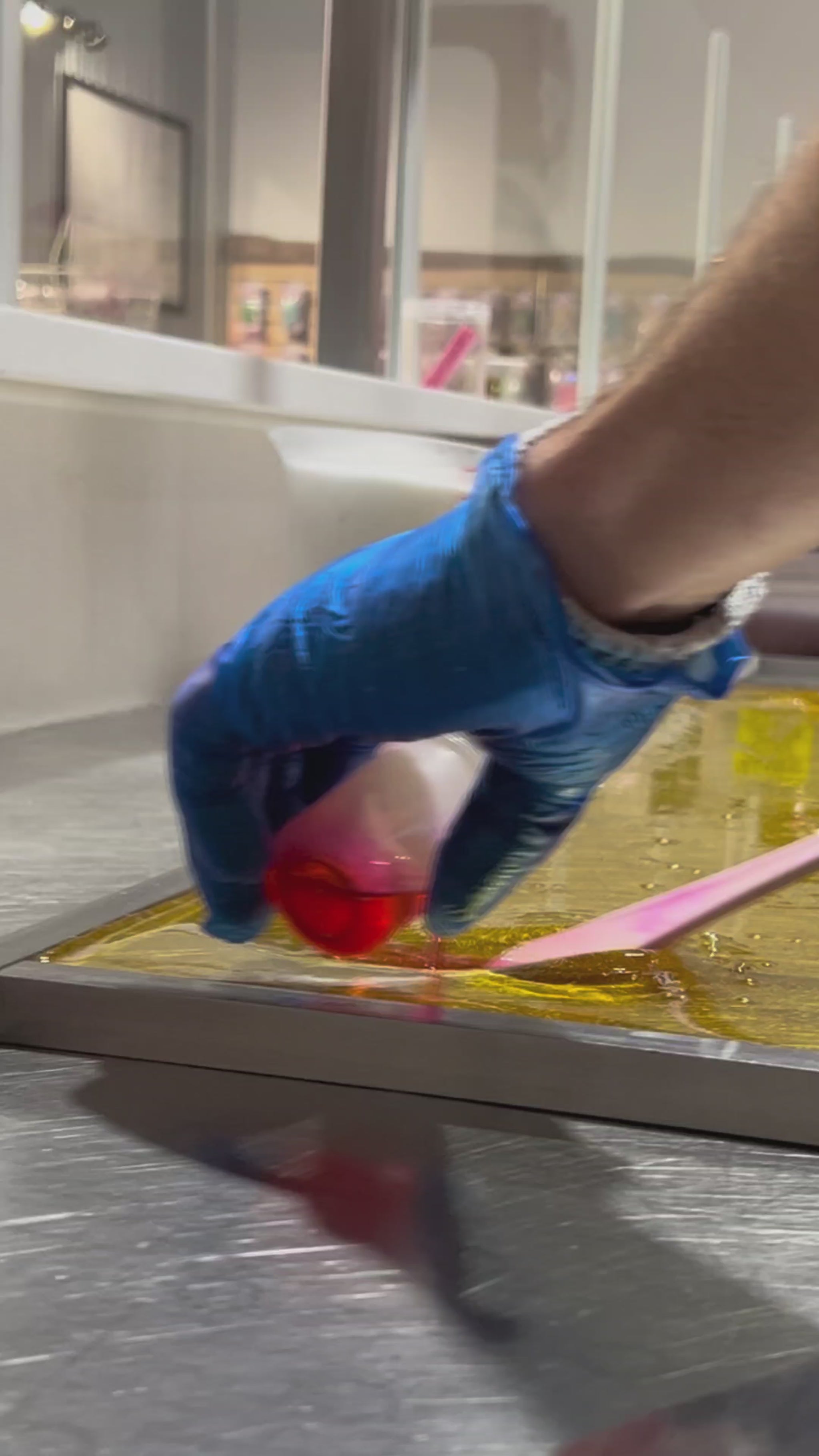 Sticky's artisans crafting their Acid Drop Strawberry candy