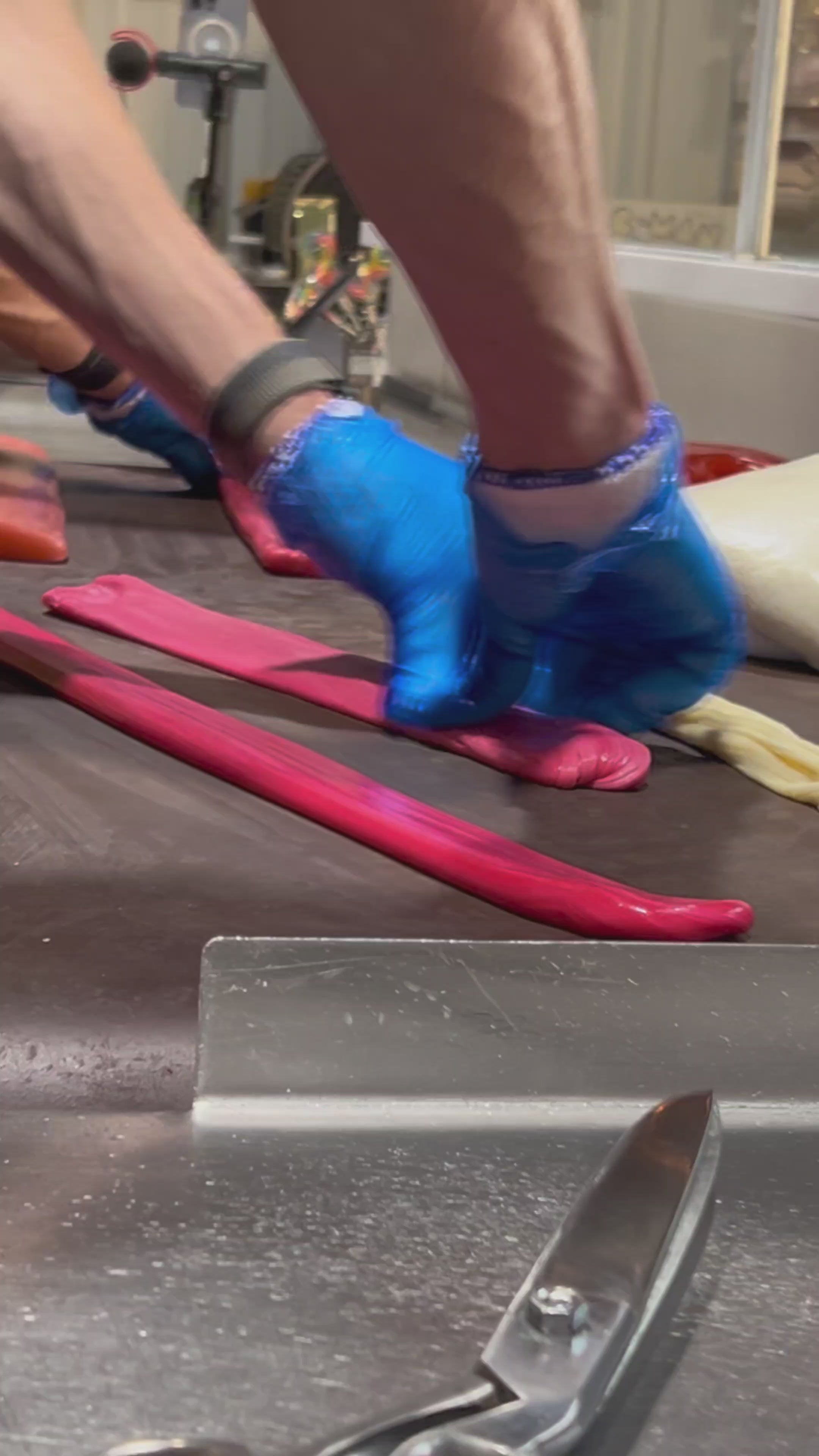 Load video: Sticky&#39;s candy artisans making a batch of Cotton Candy flavored rock candy