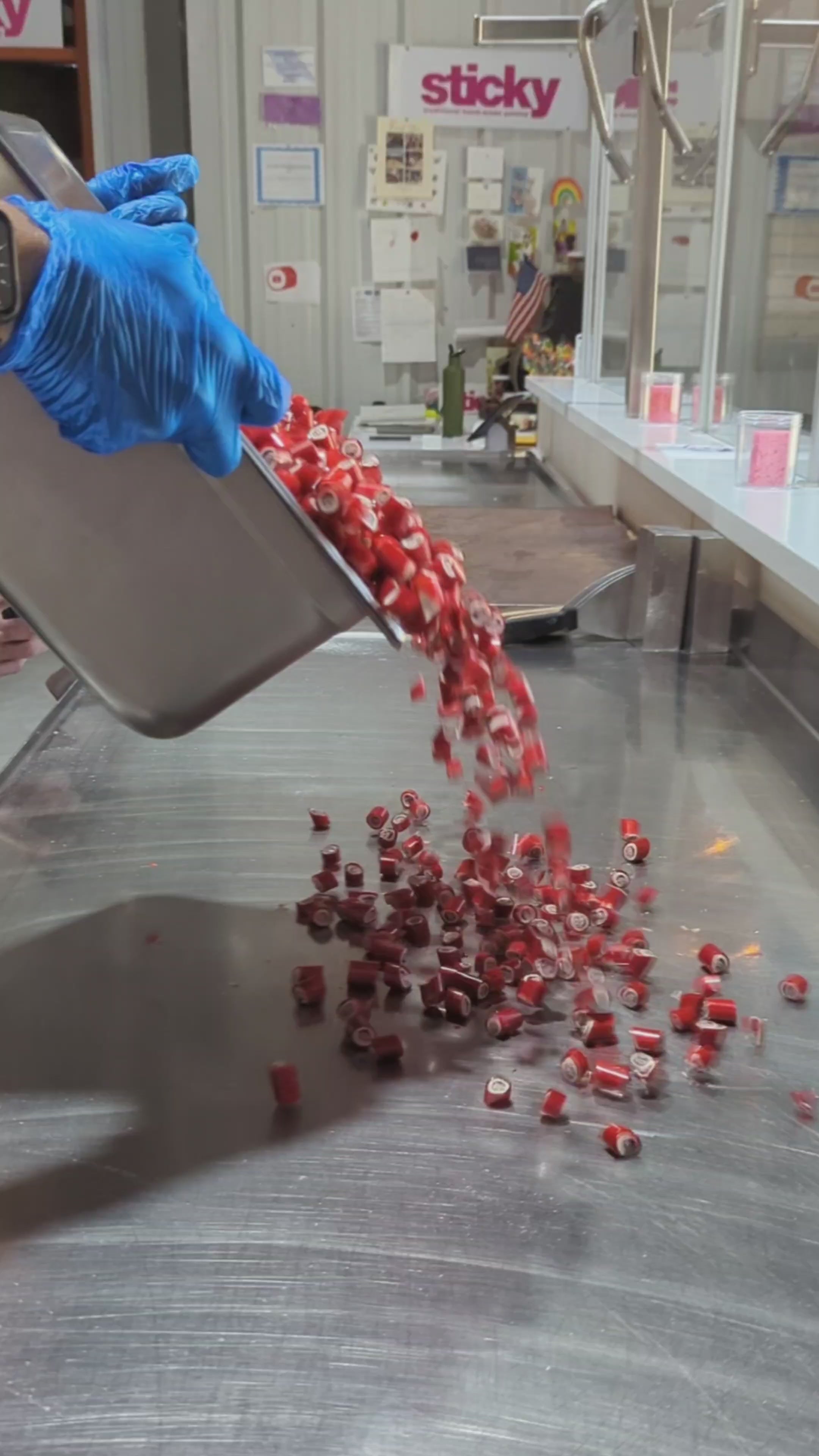 Load video: traditional candy artisans making Sticky&#39;s Halloween Mix candy