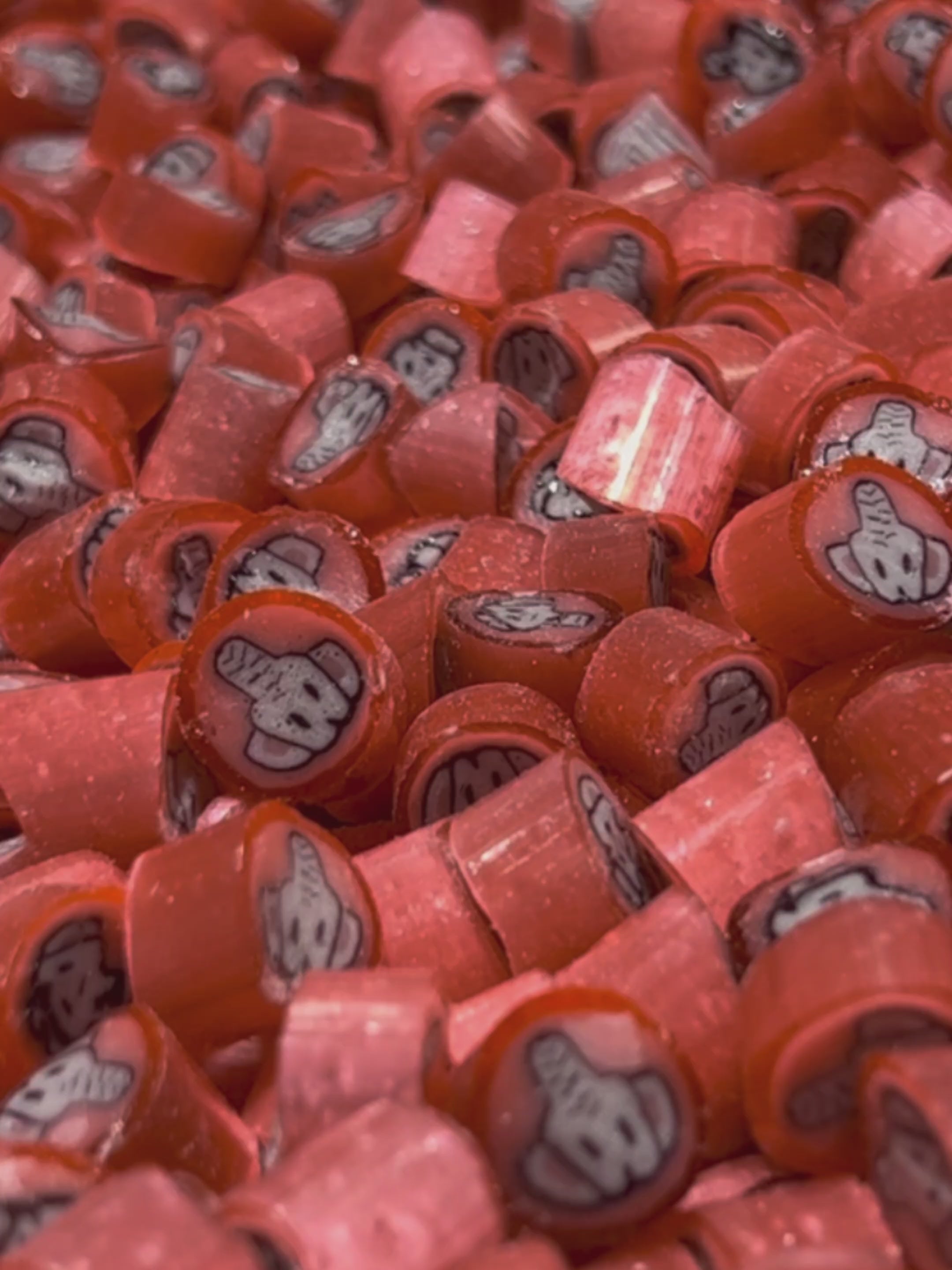 Load video: Sticky&#39;s artisan crafting pomegranate and watermelon flavored Elephant candy